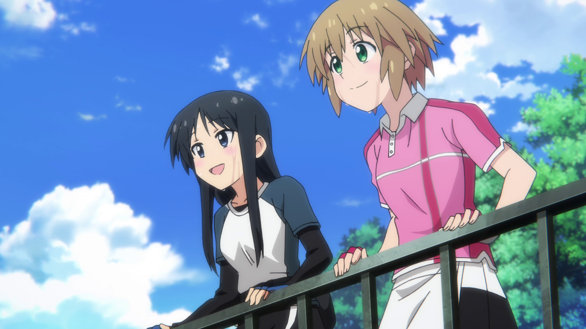アニメ「ろんぐらいだぁす!」で菜の花台に到着したシーン