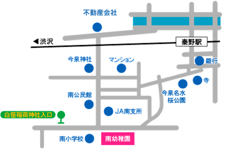 南幼稚園の場所を示した案内図