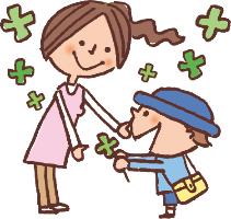 先生と子どもが一緒にいる
