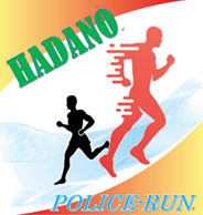 赤と黒の走っている人影がデザインされたランニングパトロール隊のロゴ