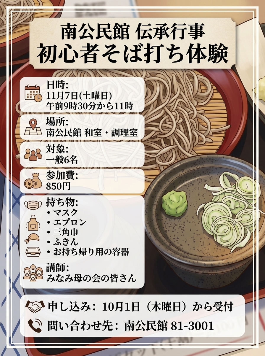 初心者そば打ち体験