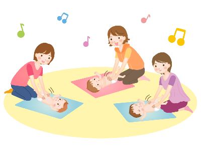 赤ちゃんをお母さんがマッサージしている様子