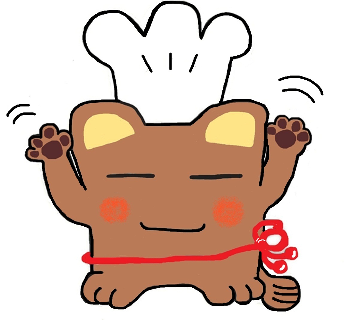 食育キャラクターボンチーヌが両手を上に上げているイラスト