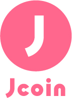 桜色を背景にした丸いマークの中に白いJの文字がデザインされており、その下に同じ桜色で「Jcoin」と書かれた、J-CoinPayのロゴマーク