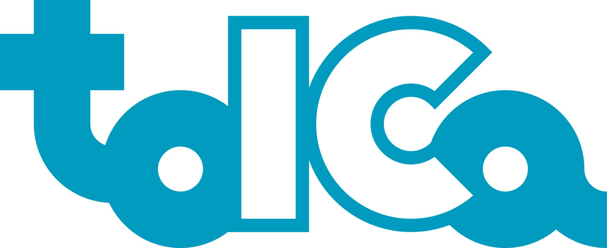 「toICa」の文字が水色の丸みのあるフォントで描かれ、ICの文字だけ白色でデザインされたTOICAのロゴマーク