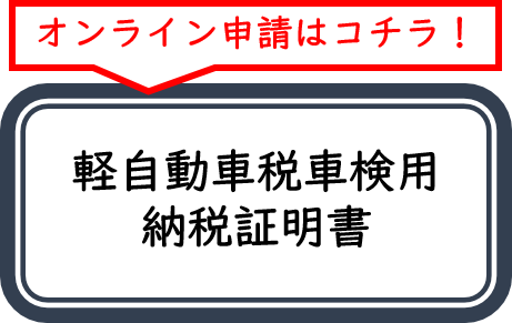 オンライン申請はコチラ!軽自動車税車検用納税証明書(利用者ログインのサイトへリンク)