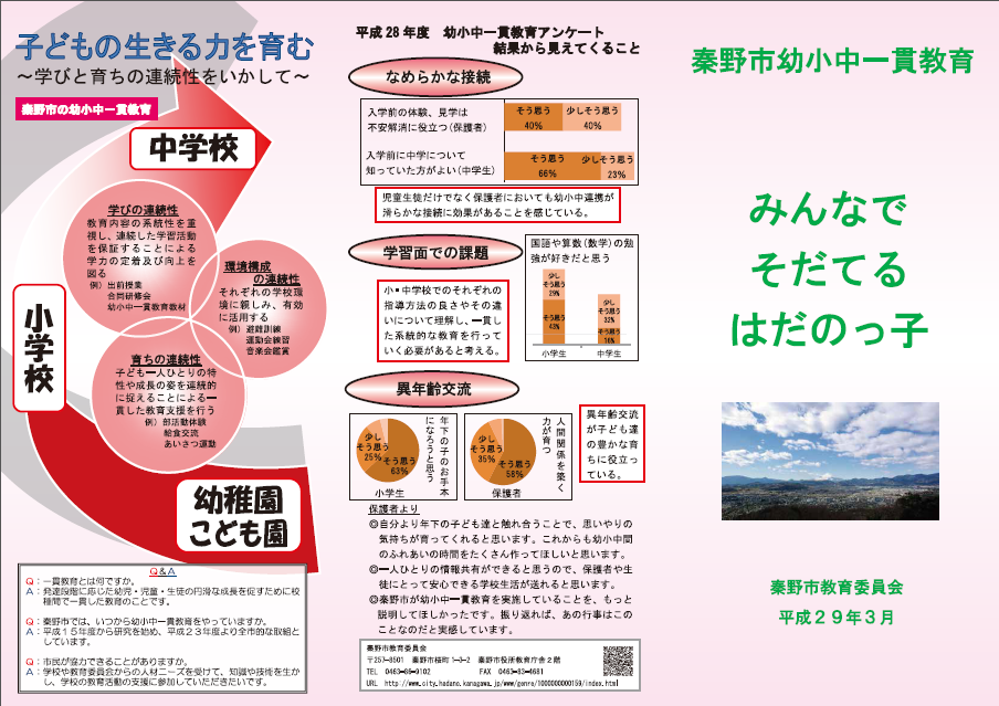 子どもの生きる力を育む 秦野市幼小中一貫教育