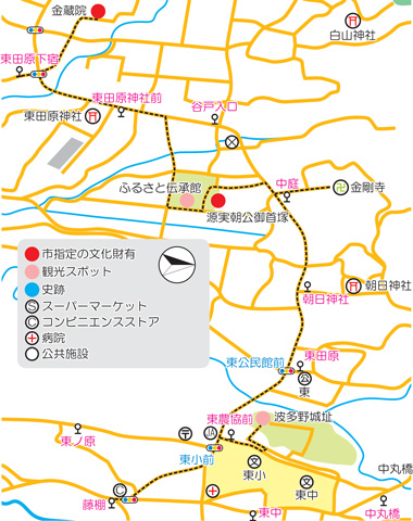 コースA東田原地区　地図