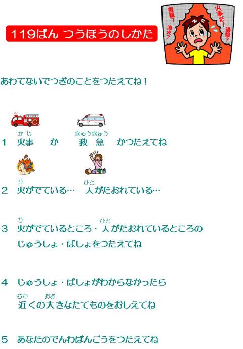 119ばんつうほうのしかたの説明の画像