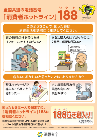 消費者ホットライン チラシ表