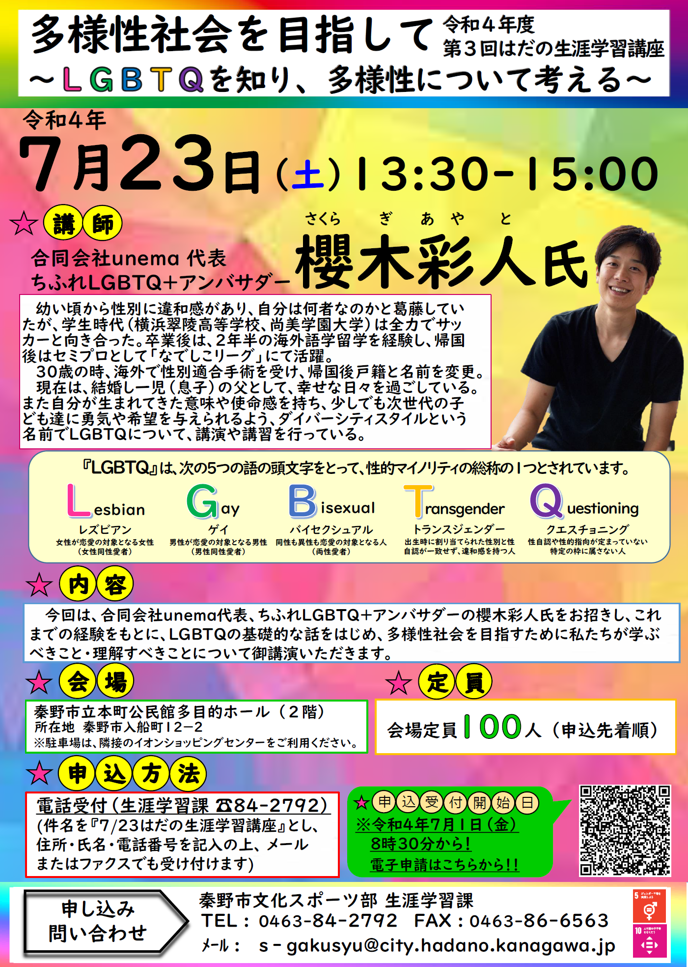 第3回はだの生涯学習講座チラシ