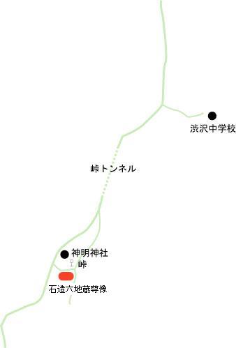 石造六地蔵尊像への地図