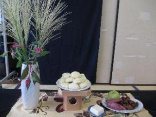 お月見まんじゅう作りの写真（飾り）