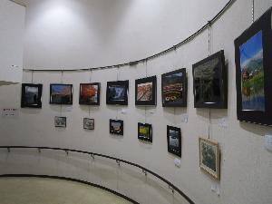 壁面に写真数枚が展示されている様子