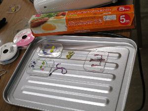 プラスチック板の完成品3個