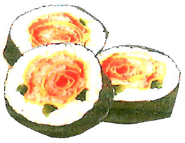 寿司で作ったバラの花