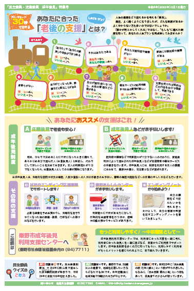 「民生委員・児童委員 成年後見」特集号令和4年5月1日発行の画像