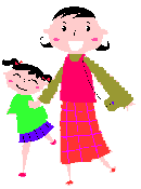 母親と娘が手をつないで歩いている児童扶養手当のイラスト