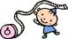 赤ちゃんがメジャーで遊んでいるイラスト