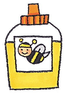 ボトル入りのはちみつのイラスト