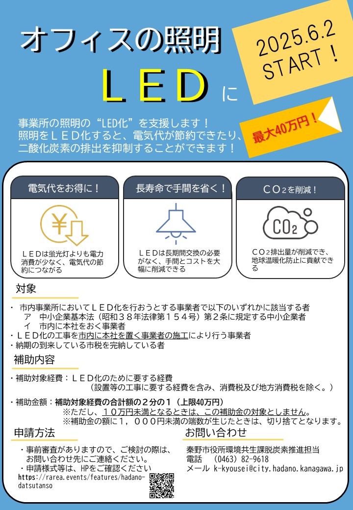 オフィスの照明LEDにチラシ