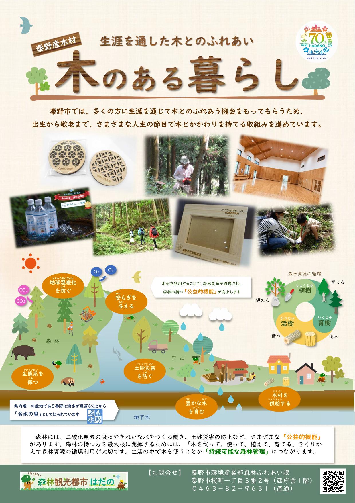 木のある暮らしのチラシ（表）