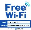 青色のフリーワイファイのステッカー