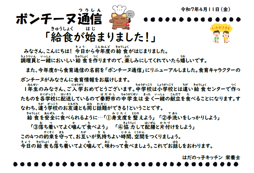 4月11日の食育通信