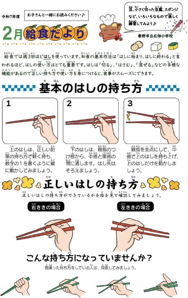 きゅうしょくだより2月