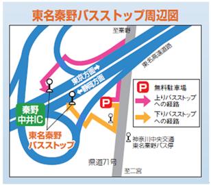 東名秦野バスストップ周辺図