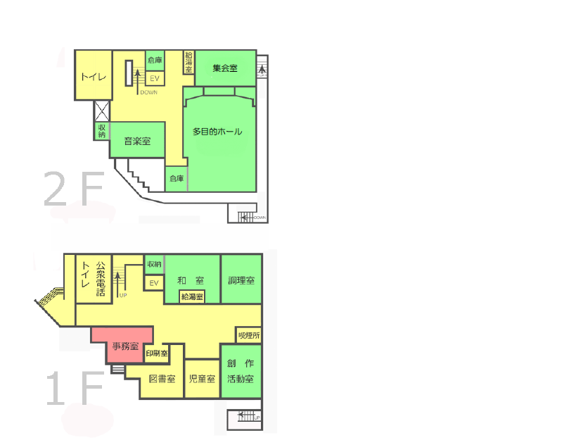 図：堀川公民館レイアウト図です