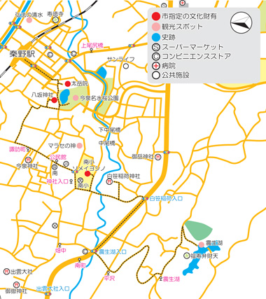 コースC秦野駅周辺・震生湖　地図