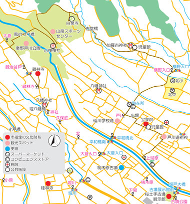 コースA戸川・堀山下ハイキング　地図