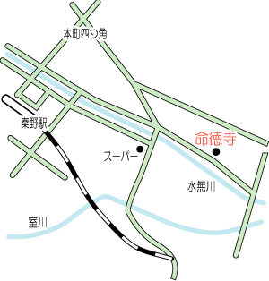 命徳寺までの地図