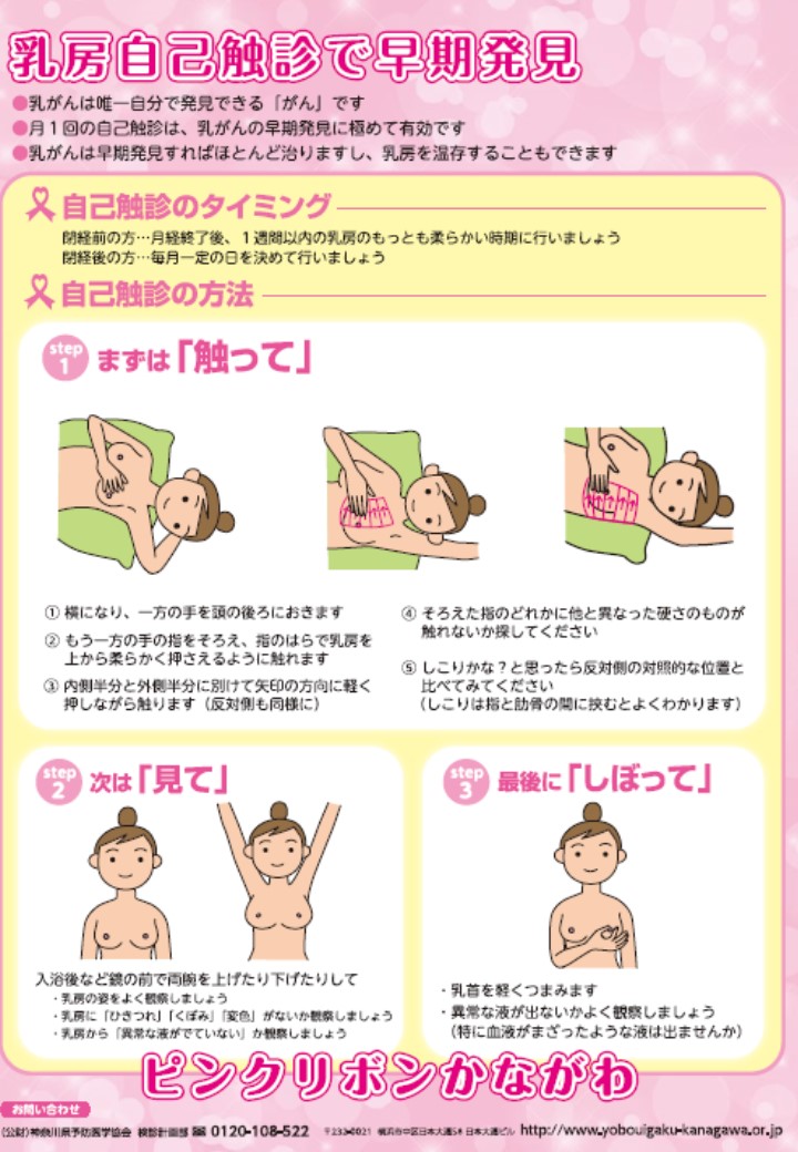 乳房自己触診のチラシサムネイル画像