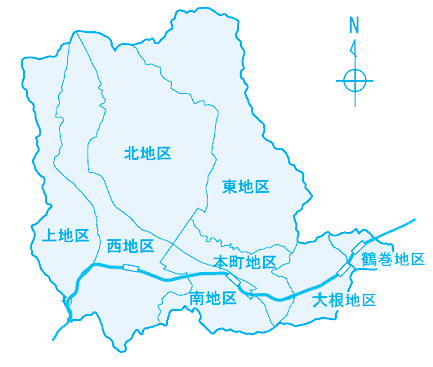 秦野市の地図