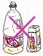 油やソースのボトルなどの表示のあるものは、ペットボトル以外の『容器包装プラスチック』に分別してください。