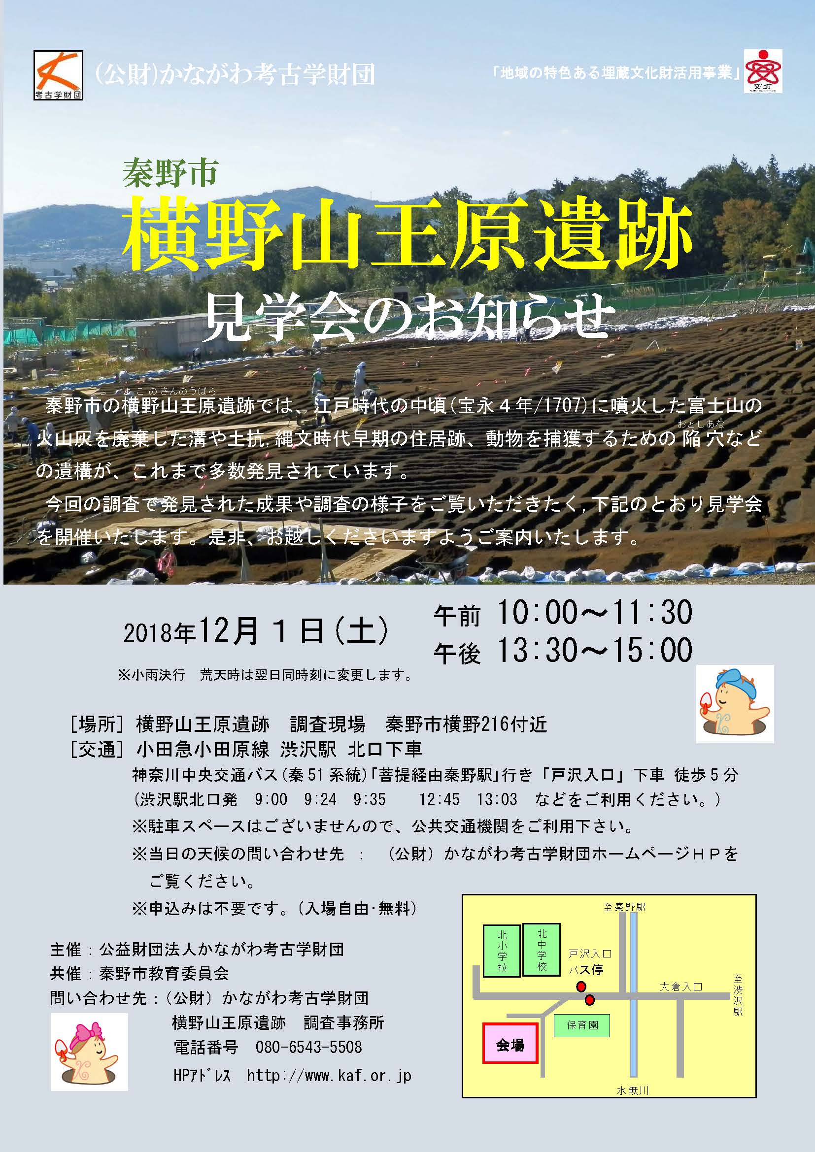 横野山王原遺跡見学会チラシ