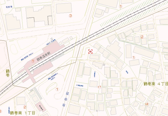鶴巻温泉駅南口歩道橋下の地図