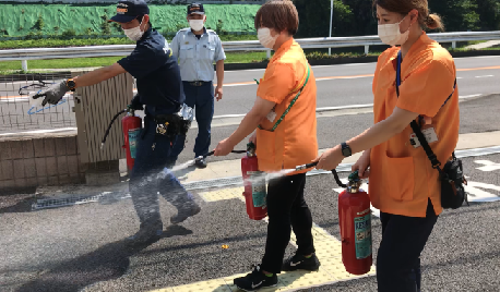 水消火器取り扱い訓練