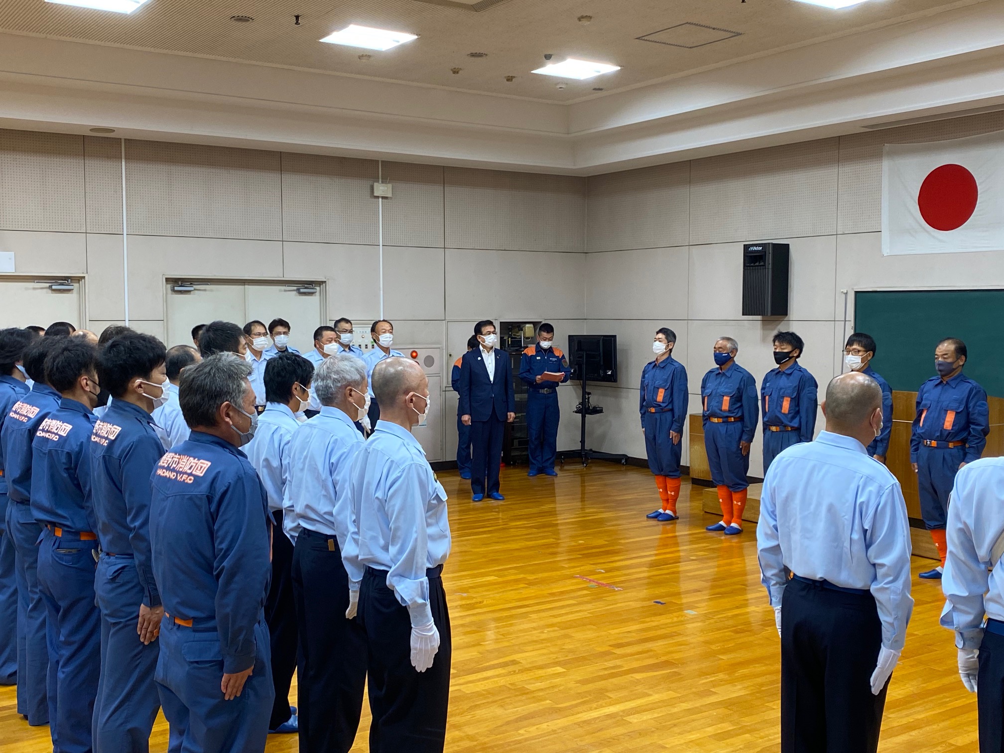 消防操法大会壮行式の写真