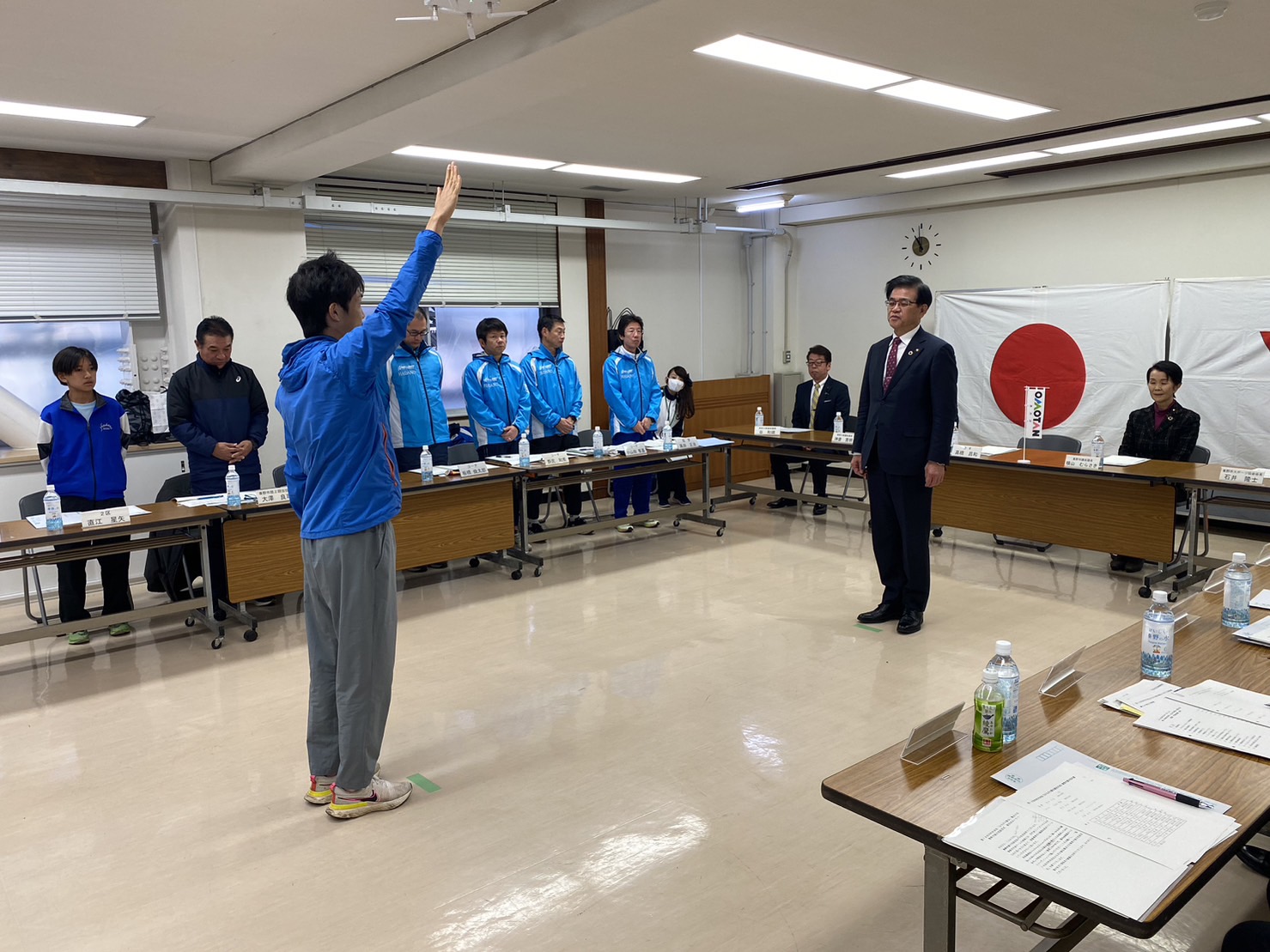 「かながわ駅伝」競走大会秦野市選手団結団式2