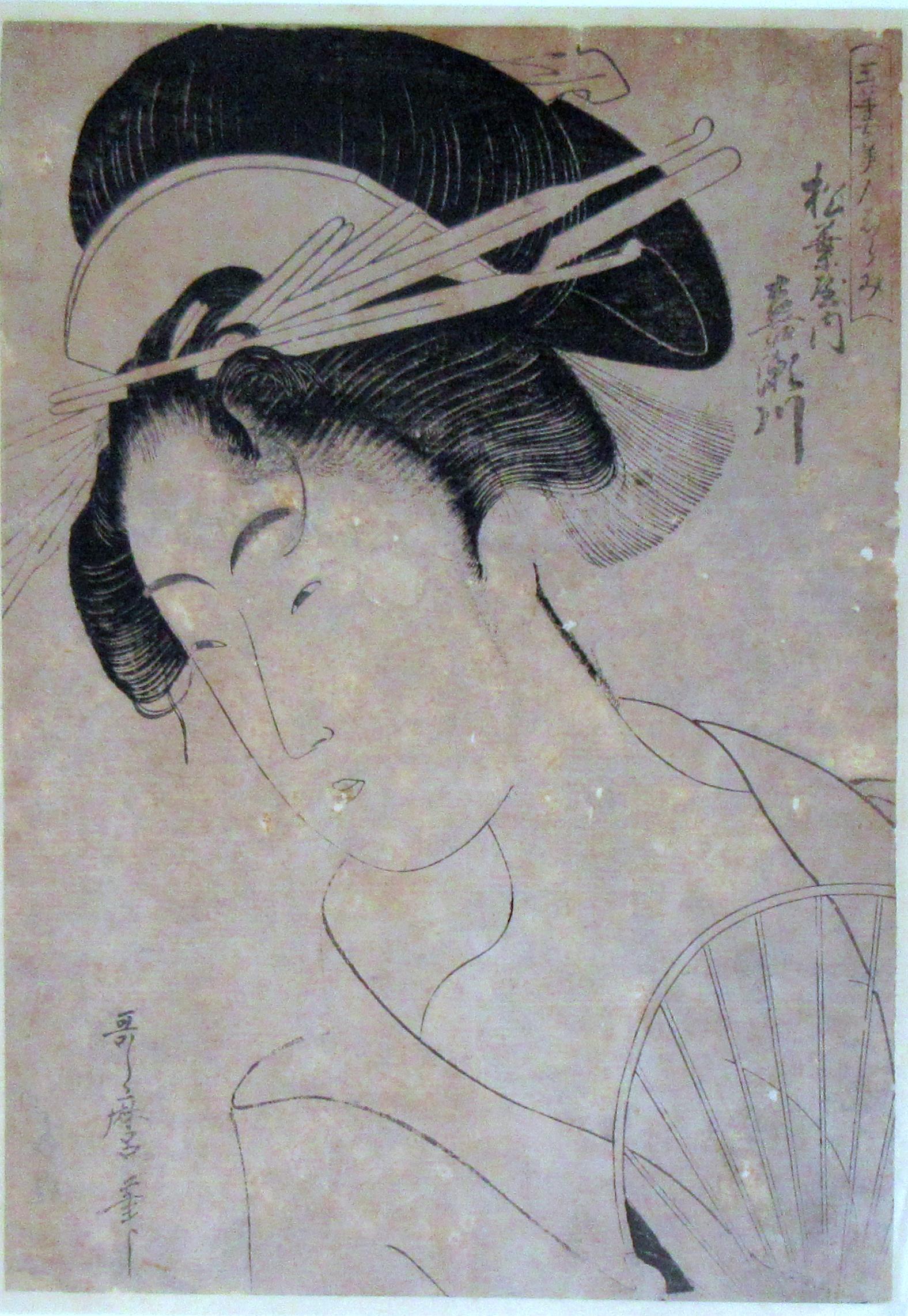 喜多川歌麿　「吾妻美人ゑらみ　松葉屋内喜瀬川」　　　